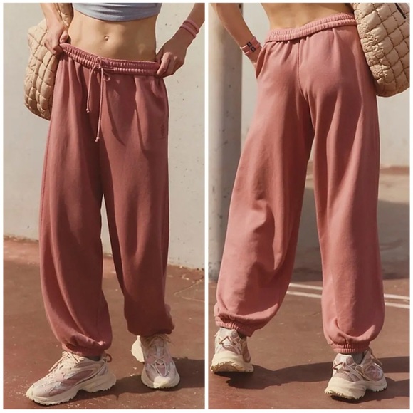 NWOT Free People Movement FP Movement All Star Solid Pants Medium Pink - Picture 1 of 9